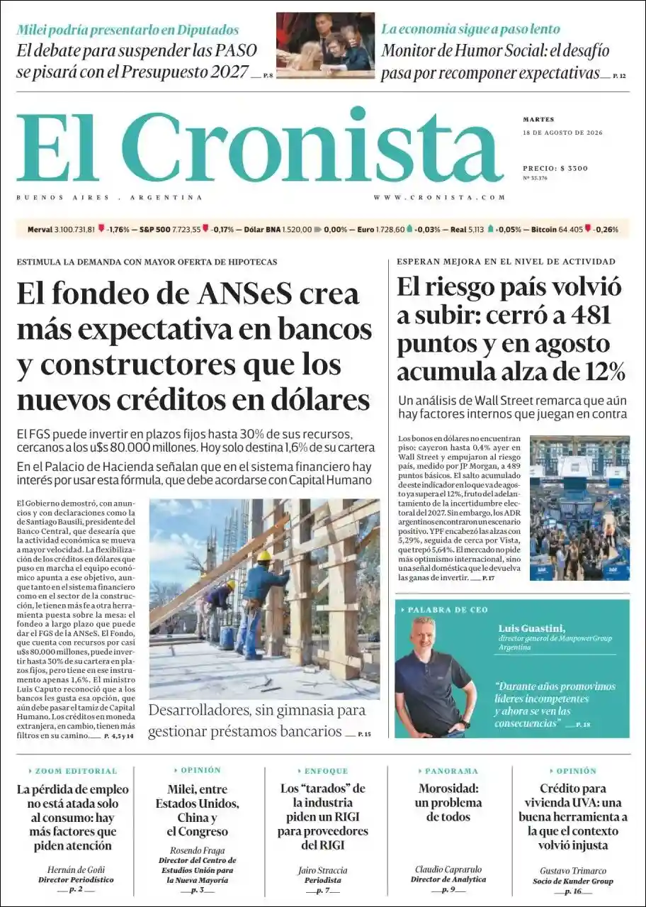 Estudios Max | DALE PLAY RADIO - Tapa del diario Cronista
