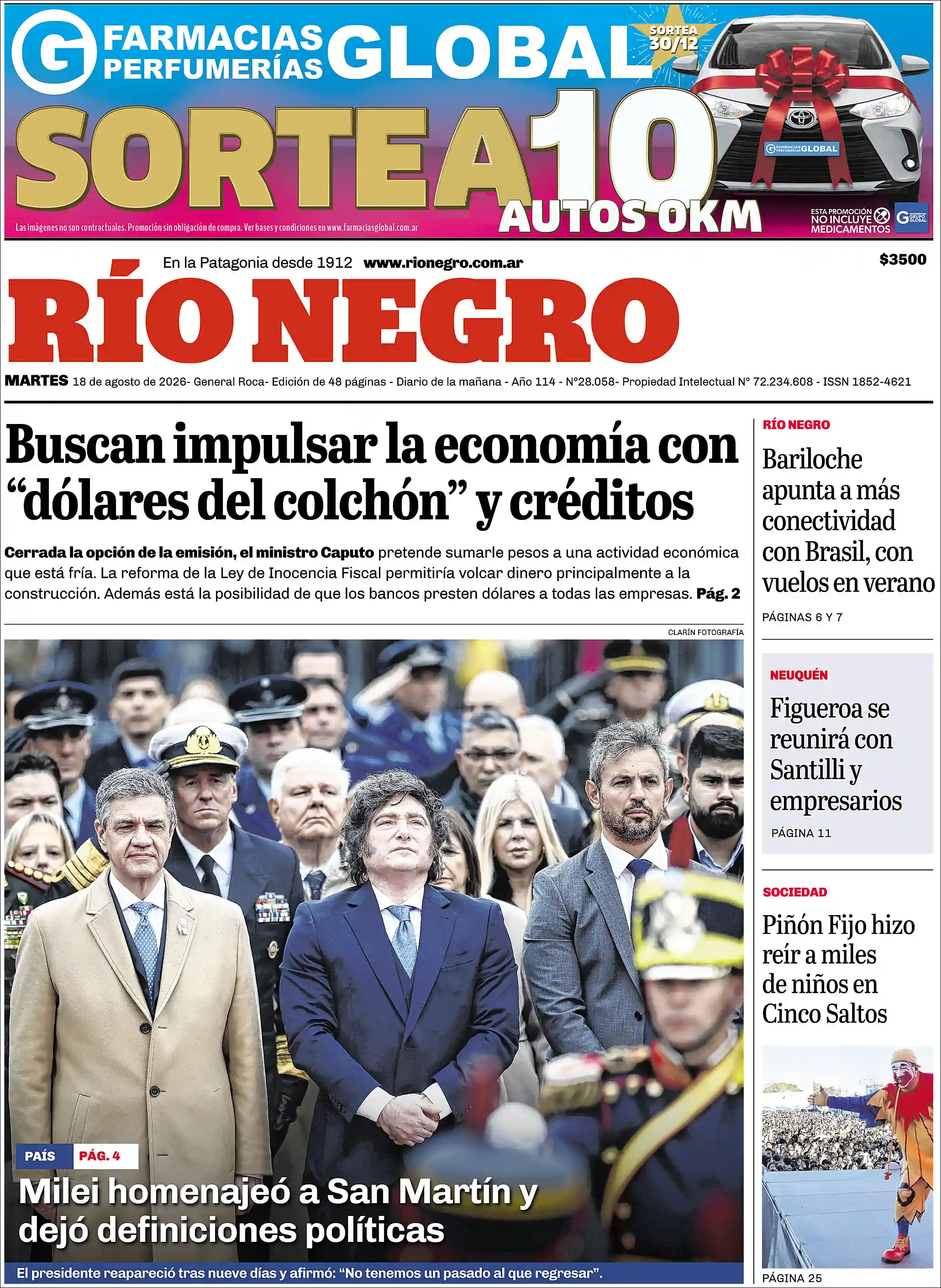 Estudios Max | DALE PLAY RADIO - Tapa del diario Rio Negro