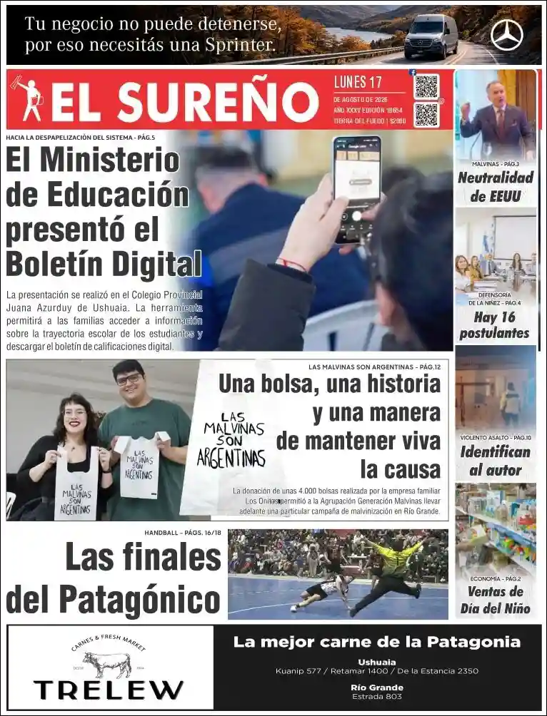 Estudios Max | DALE PLAY RADIO - Tapa del diario El Sureño