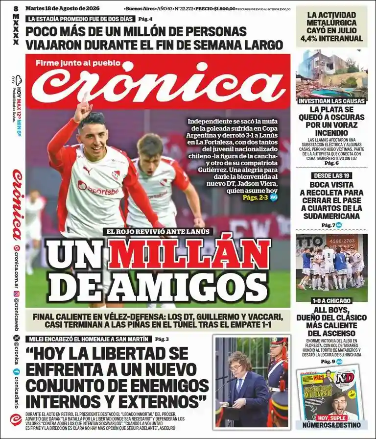 Estudios Max | DALE PLAY RADIO - Tapa del diario Crónica